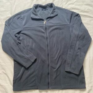 Croft & Barrow Mens Fleece Full Zip Jacket Big & Tall Grey Blue